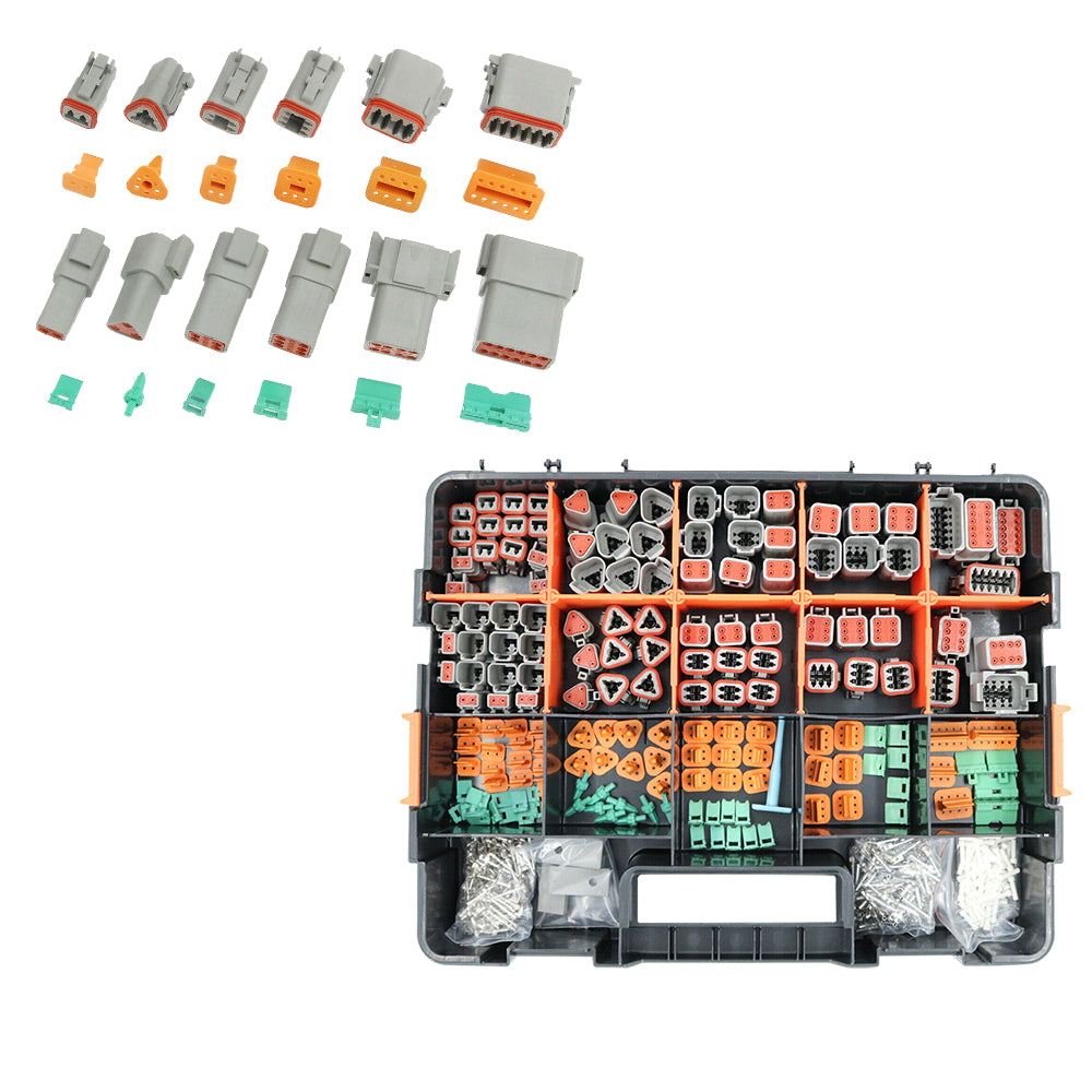 750pcs Deutsch DT Connector Kit 2 3 4 6 8 12 Pin With Stamped Contacts Male Female Suitable For Universal Automotive Use