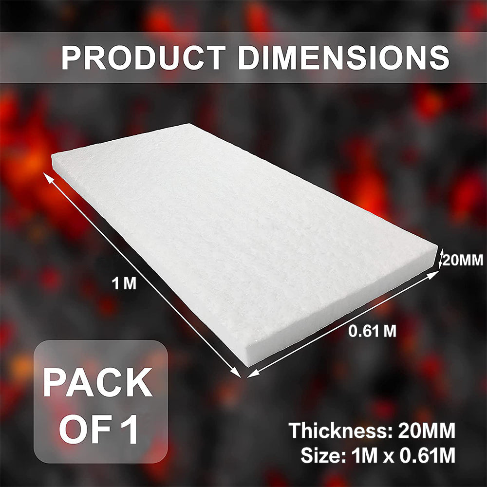 Ceramic Fiber Blanket High Temperature Thermal Fireproof Insulation Mat 0. 61M*1M.
