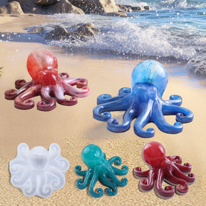 ?2PCS Octopus Mold Silicone Epoxy Resin Casting Mould 3D Sea Animal Display Mold.