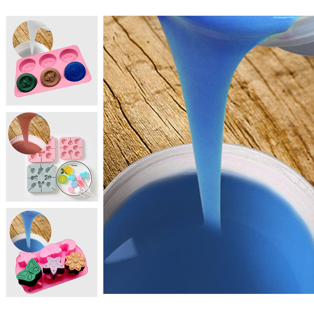 SH25 Liquid Silicone Rubber Mould Making Kit 100:3 Part Mix Suitable For Casting 1Kg 5Kg 10Kg Blue.