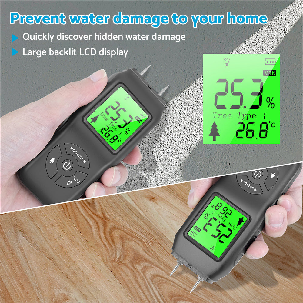 2-Pin Digital LCD Moisture Meter Suitable for Wood Damp Detection