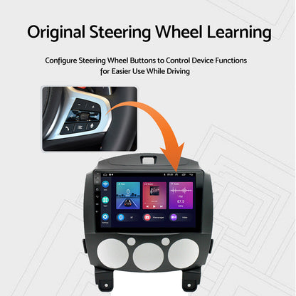 Android 13 Head Unit 9'' Apple CarPlay Bluetooth Suitable for Mazda 2