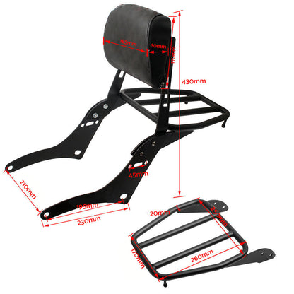 Rear Backrest Sissy BarLuggage Rack Pad Suitable for Honda Rebel CMX500 CMX300.