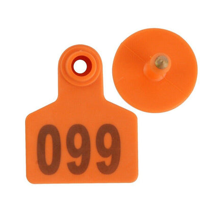Small Plastic Livestock Ear Tags 5x4cm Numbered 100x Suitable For Sheep Cows Pigs Cattle