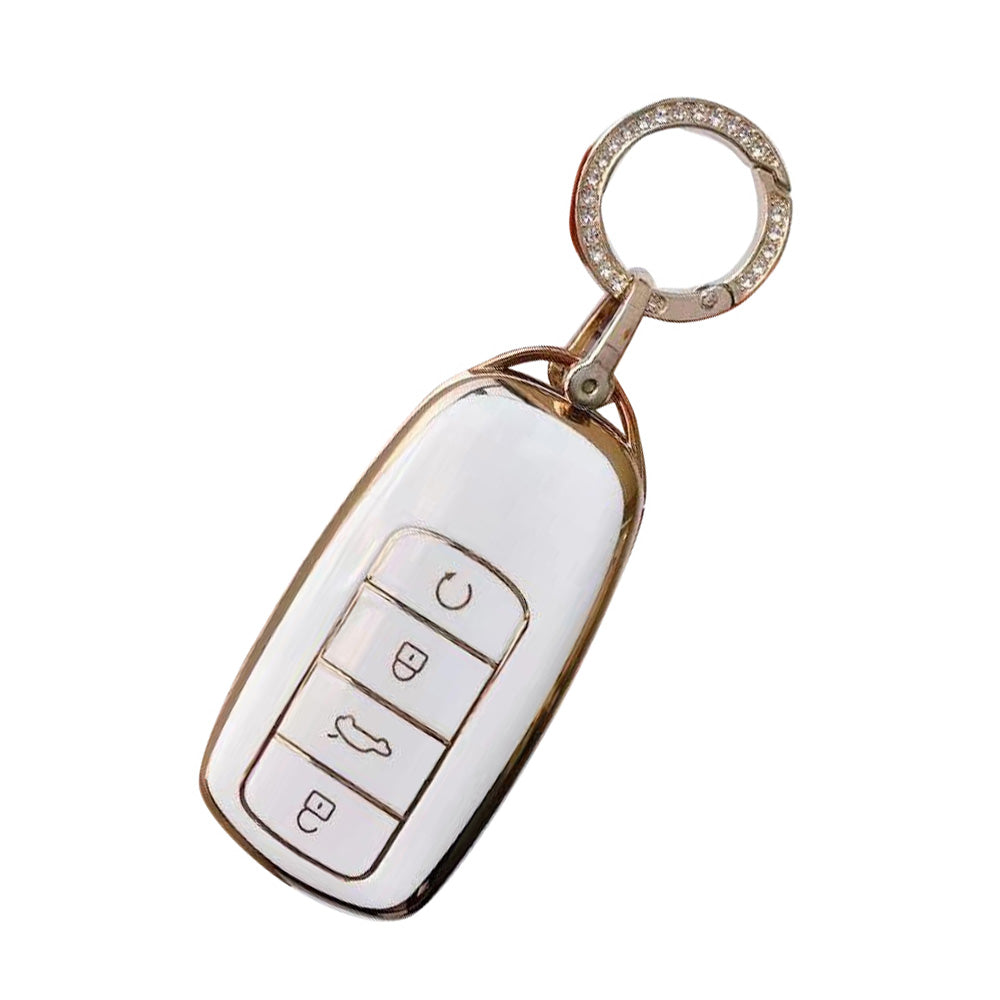 Car Remote Key Fob Case Cover Suitable For Chery Omoda 5 TPU Beige.