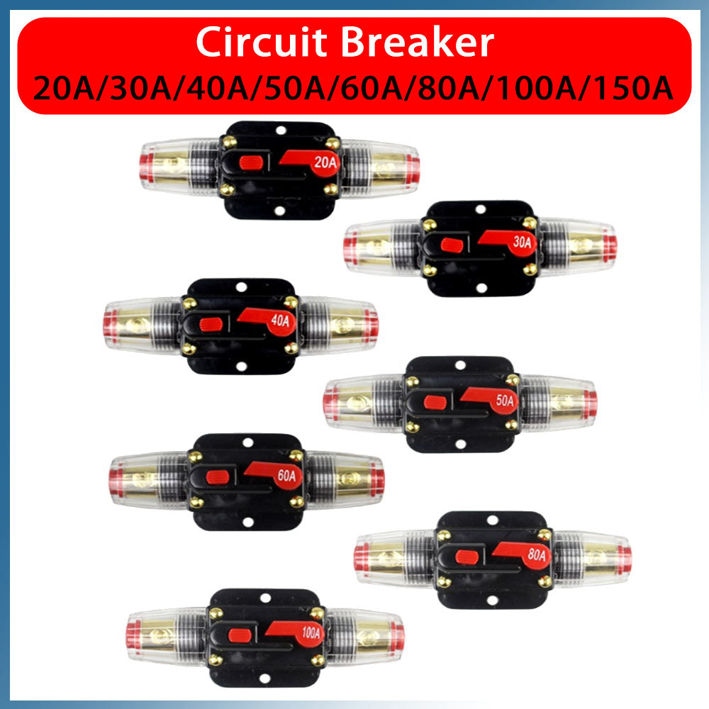 2 PCS AMP Circuit Breaker Dual Battery IP67 Waterproof 12V 24V Fuse Manual Reset.