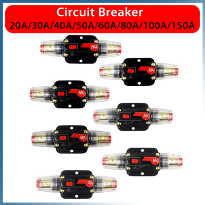 2 PCS AMP Circuit Breaker Dual Battery IP67 Waterproof 12V 24V Fuse Manual Reset.