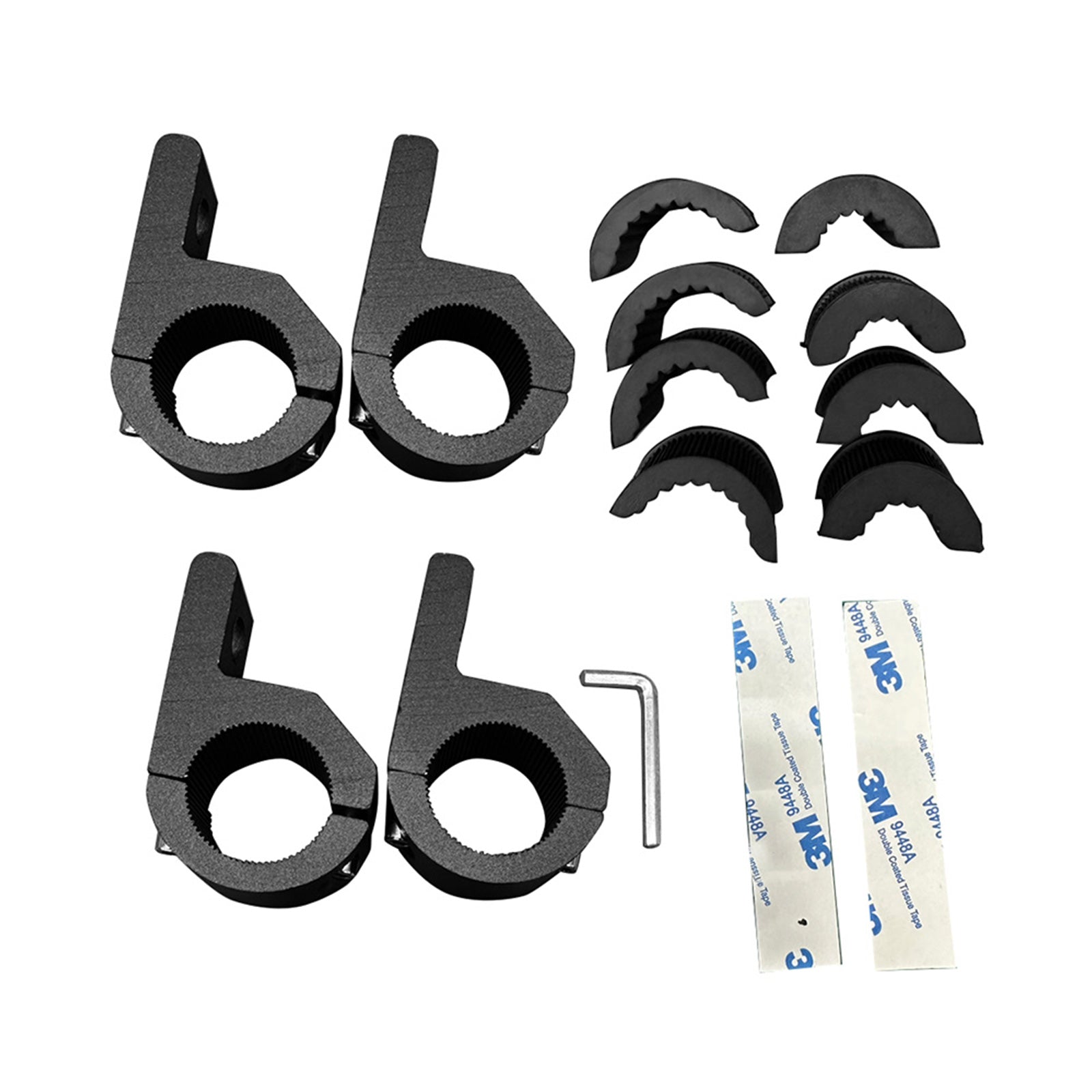 4x 19-32mm (1.2 Inch) Bullbar Pipe Mount Bracket Clamps Suitable For LED Work Light Bar 3 Set Insert.