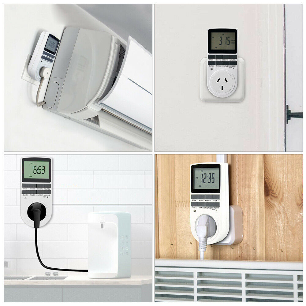 2Pcs 240V LCD Digital Timer Switch Automation Socket Electric Programmable Power.