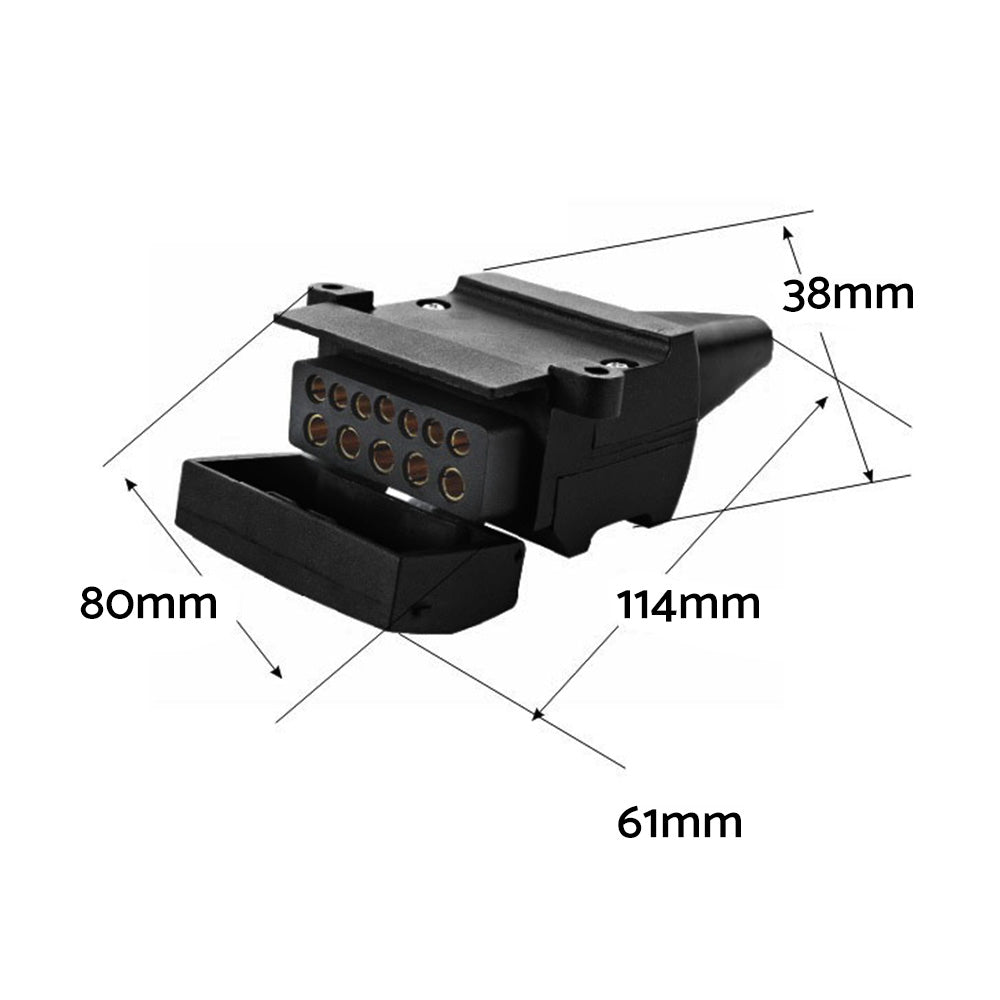 12 Pin Flat Female Socket Trailer Connector Suitable for Car Caravan 82072BL.