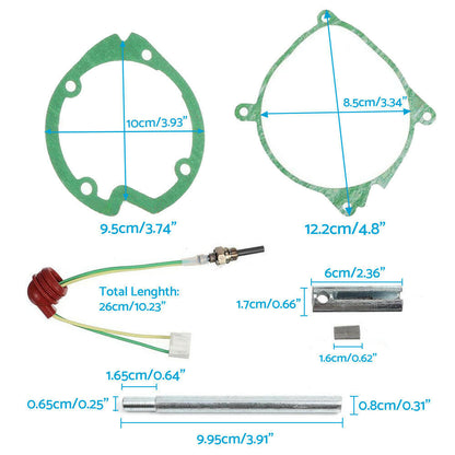 7 Piece Car Air Diesel Gasket and Ceramic Glow Plug Kit Suitable for 5KW Chinese Diesel Heater
