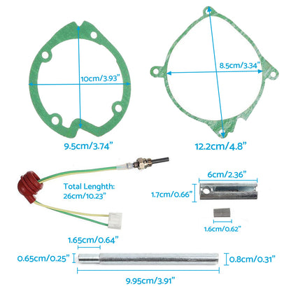 6x Car Air Diesel Gasket And Ceramic Glow Plug Kit Suitable For Chinese Diesel Heater 5KW