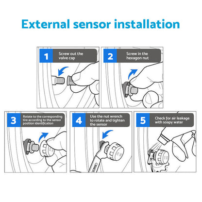 Tyre Pressure Monitoring System with 6 Wheel Sensors Suitable For Caravan, Truck, Trailer & Solar Vehicles