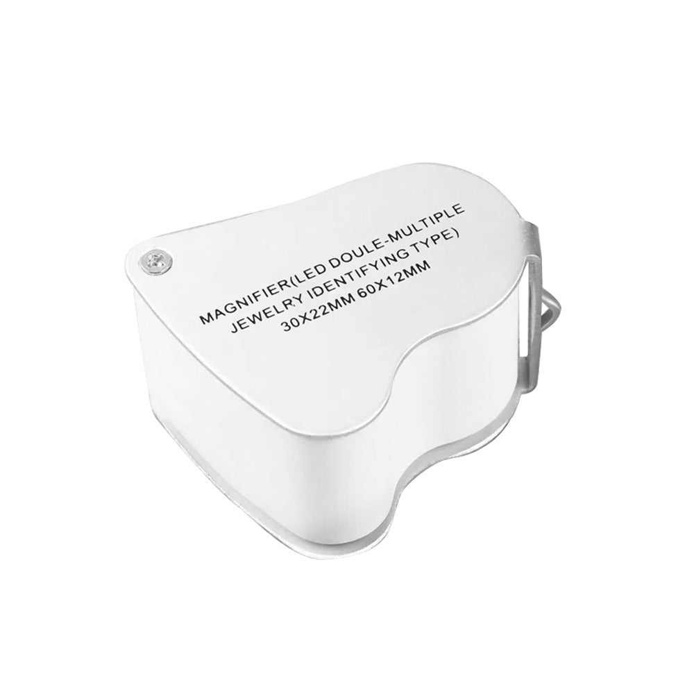 Jewelry Loupe Magnifier 30X 60X With LED Light 2 Lens Illuminated Loupe