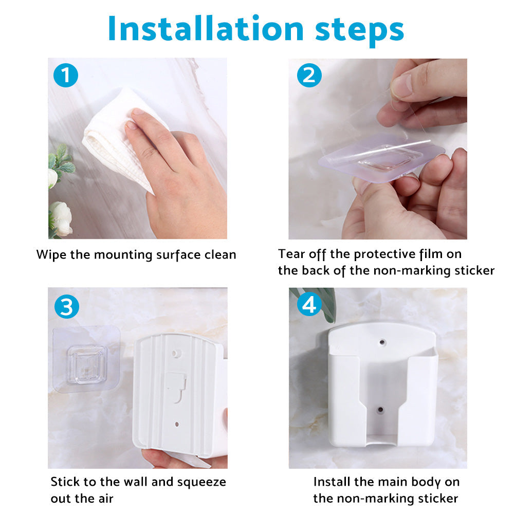 Air Conditioner Remote Control Holder Wall-Mounted Suitable for Universal White