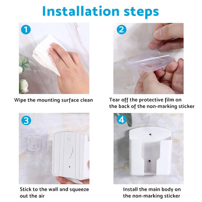 Air Conditioner Remote Control Holder Wall-Mounted Suitable for Universal White