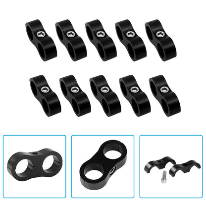 10x AN8 8AN Nylon Braided Stainless Steel Fuel Oil Line Hose Separator Clamp