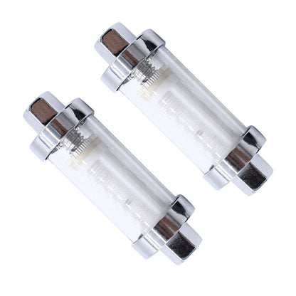 2x Reusable Washable Chrome Glass Inline Fuel Filter Suitable For 1/4 Inch, 5/16 Inch & 3/8 Inch Fuel Lines