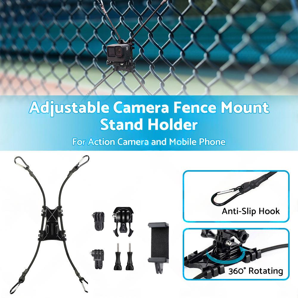 Adjustable Camera Fence Mount Stand Holder For Action Camera and Mobile Phone.