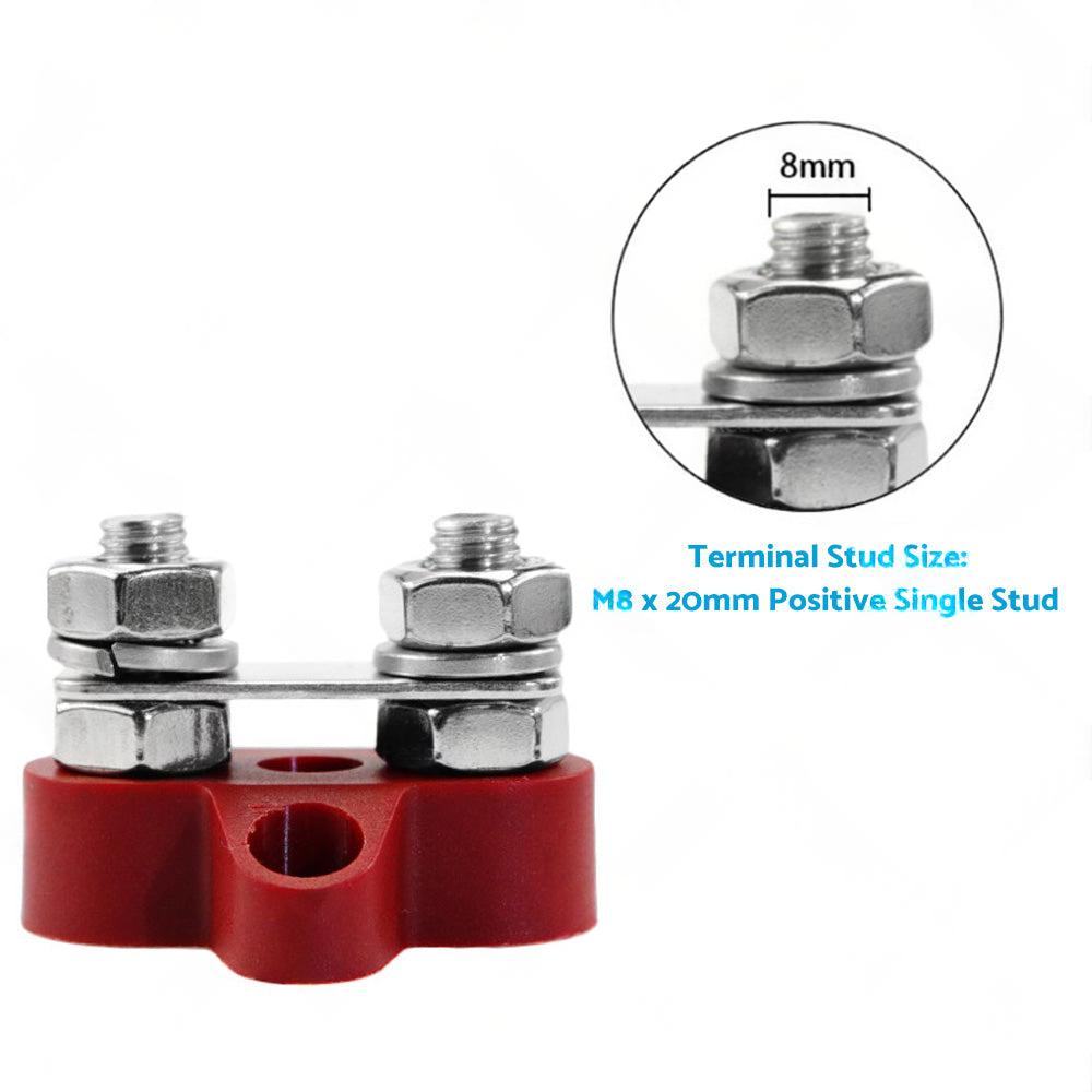Bus Bar Terminal Blocks Heavy Duty M8+M8 Positive Power Distribution Studs.