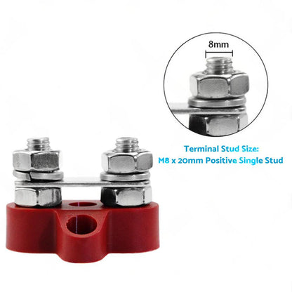 Bus Bar Terminal Blocks Heavy Duty M8+M8 Positive Power Distribution Studs.