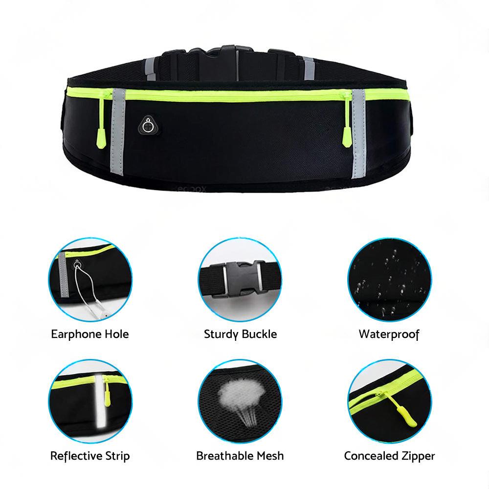 Waterproof Running Hiking Sport Bum Bag Travel Money Phone Belt Waist Zip Pouch.
