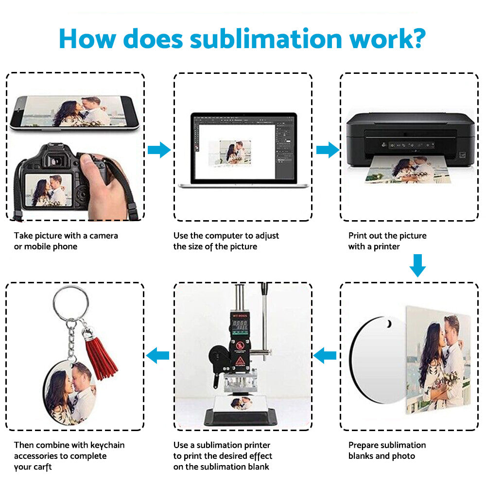 Bulk Keychain Ornament Set 150PCS Sublimation Blank Keychains Suitable for Craft