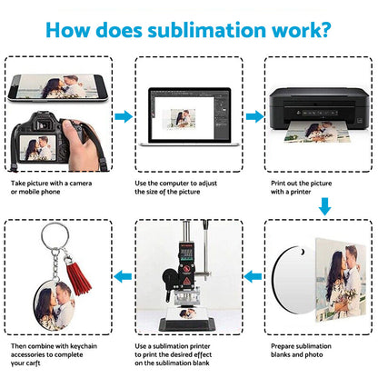 Bulk Keychain Ornament Set 150PCS Sublimation Blank Keychains Suitable for Craft