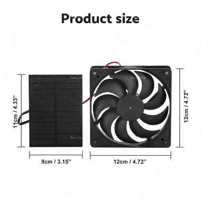 3W Solar Panel Powered Fan Mini Ventilator For Greenhouse Pet or Dog Chicken House.
