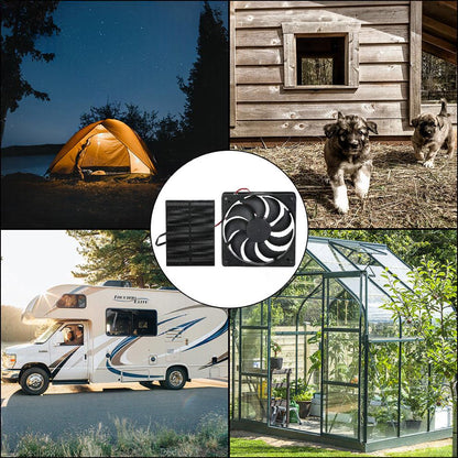 3W Solar Panel Powered Fan Mini Ventilator For Greenhouse Pet or Dog Chicken House.