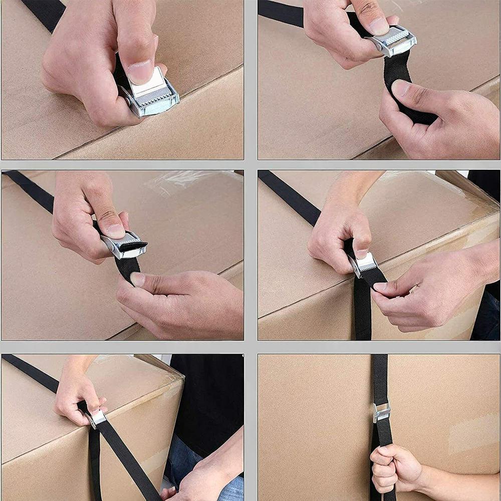 2/4pcs Metal Buckle Cam Tie Down Strap Heavy Lugga Cargo Ratchet Lashing Rope 2M.