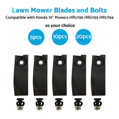 5/10/20x Lawn Mower Blades and Bolts For Honda19  Mowers HRU196 HRU195 HRU194.