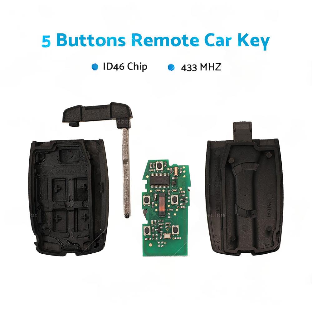 433MHz 5 Buttons Remote Car Key ID46 Chip For Land Rover Freelander 2 2007-2014.