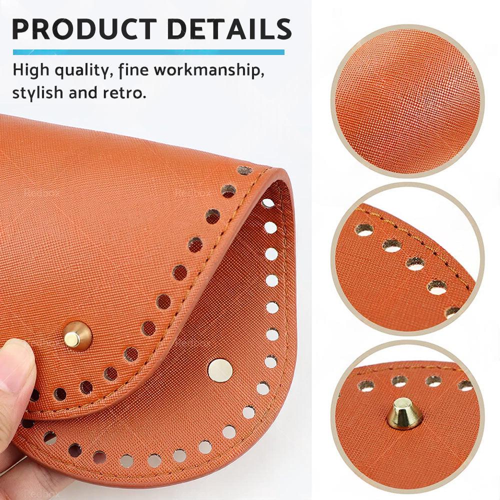 8PCS PU Leather Shaper Base Pad DIY Crochet Bag Bottom Oval Knitting Accessories.