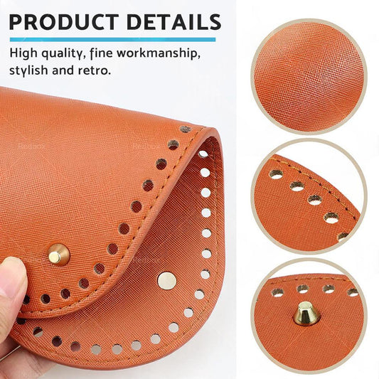 8PCS PU Leather Shaper Base Pad DIY Crochet Bag Bottom Oval Knitting Accessories.