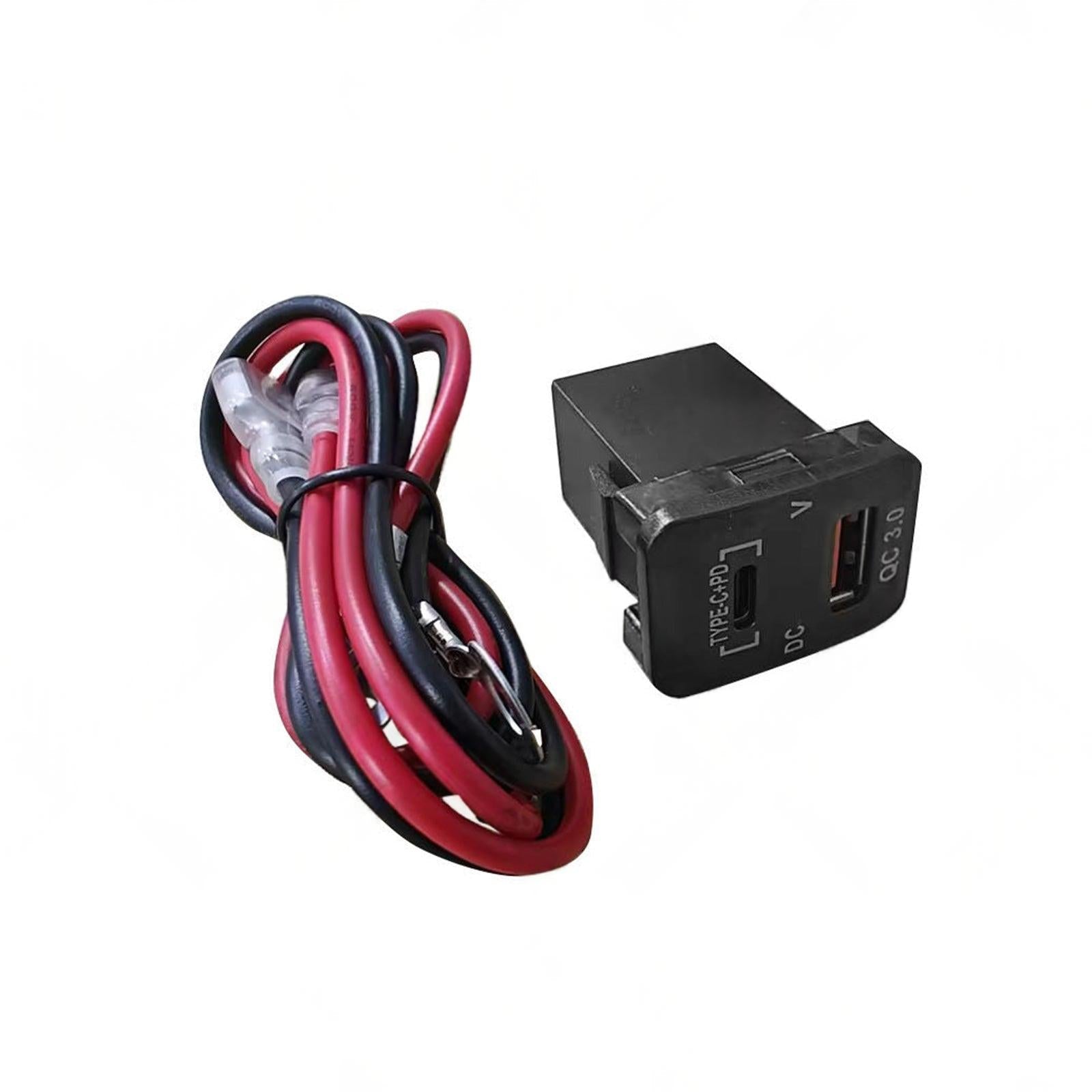 TYPE C  VOLT  QC 3. 0 USB CHARGER Suitable for Toyota Hilux Prado BLUE LED 12v.