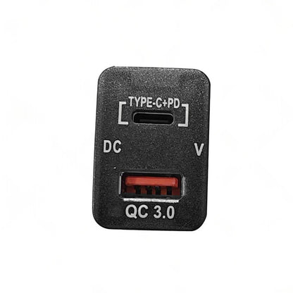TYPE C  VOLT  QC 3. 0 USB CHARGER Suitable for Toyota Hilux Prado BLUE LED 12v.