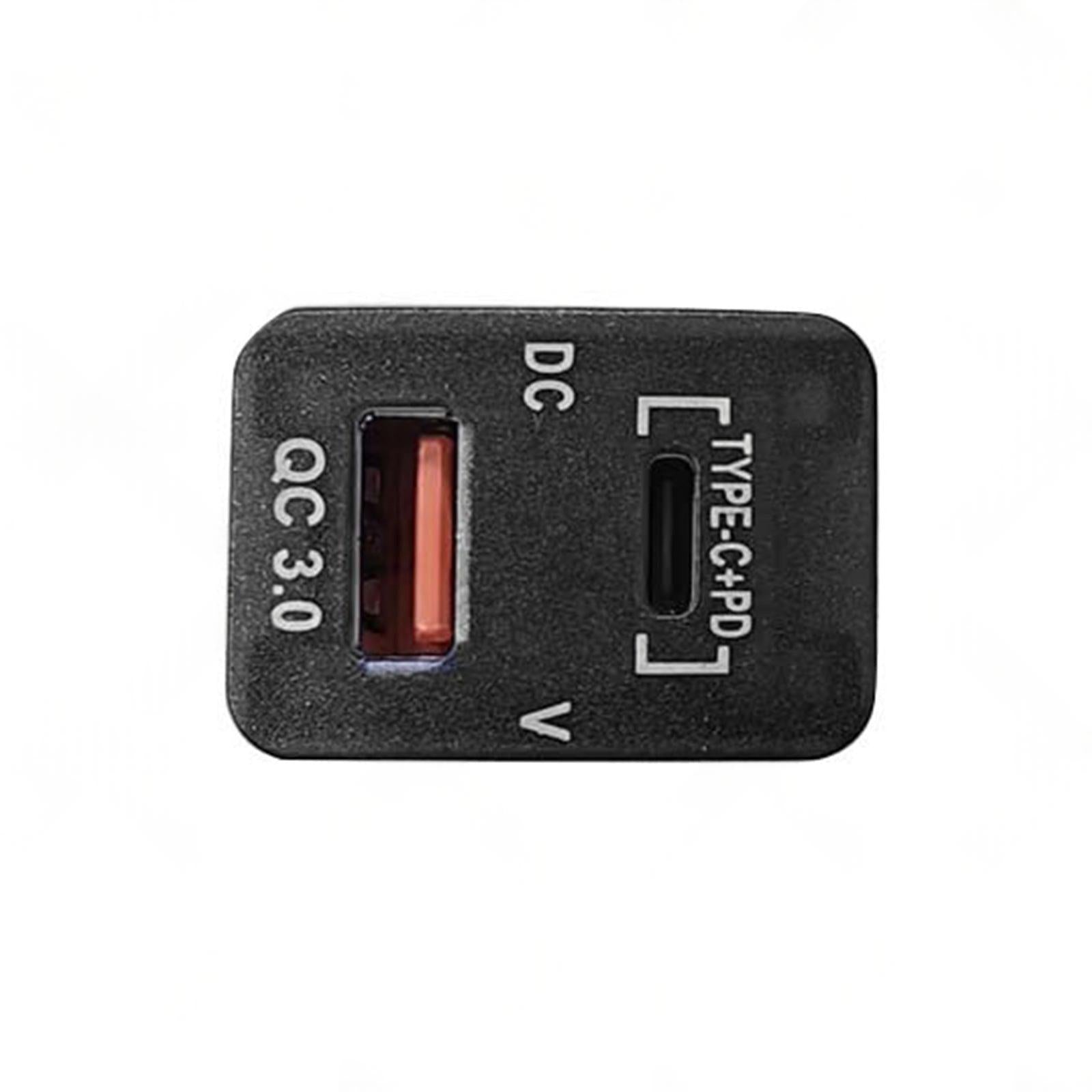 TYPE C  VOLT  QC 3. 0 USB CHARGER Suitable for Toyota Hilux Prado BLUE LED 12v.