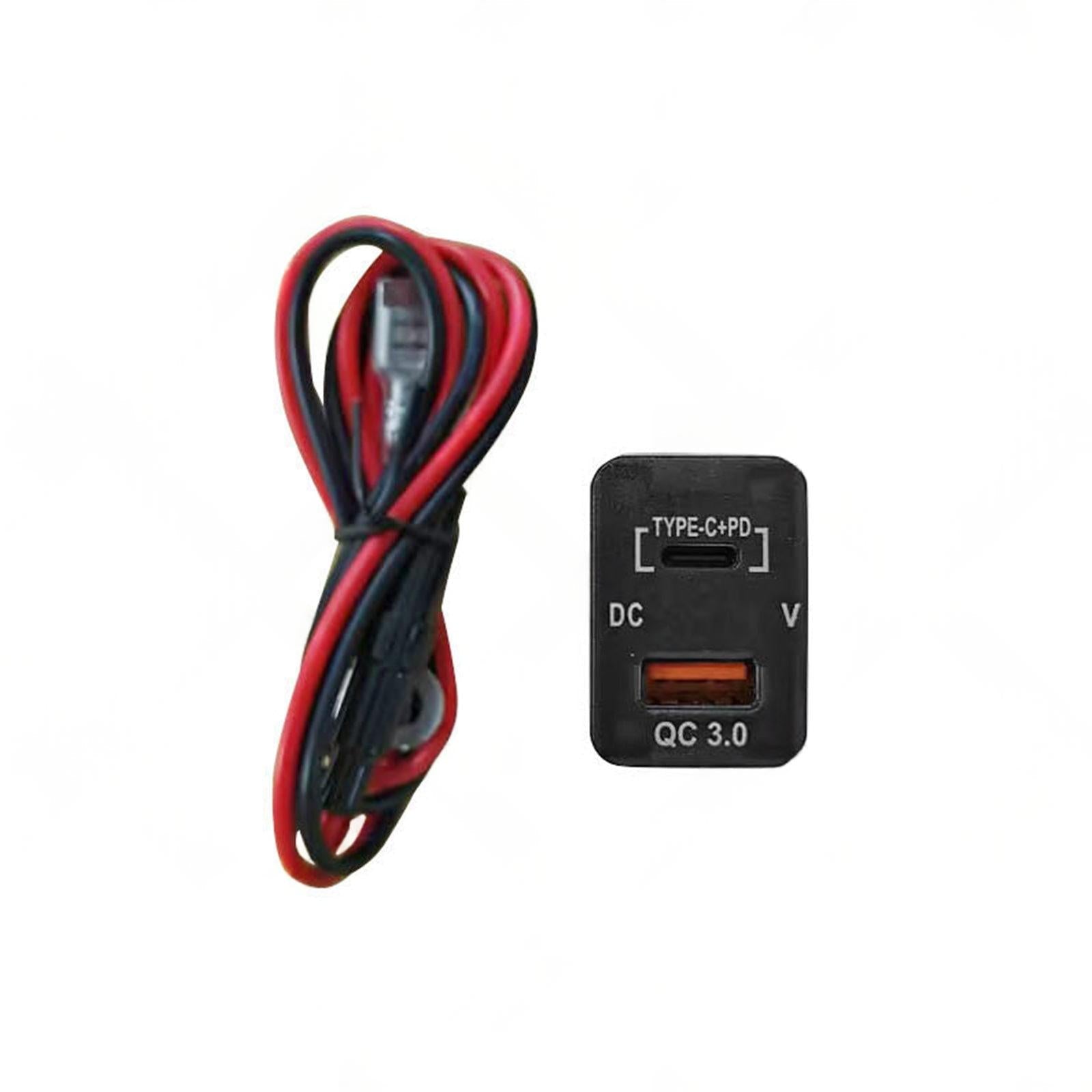 TYPE C  VOLT  QC 3. 0 USB CHARGER Suitable for Toyota Hilux Prado BLUE LED 12v.