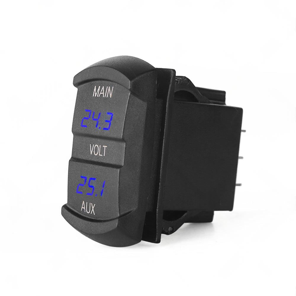 12V-24V Dual Voltmeter Battery Monitor LED Digital Car Boat Voltage Marine Gauge.