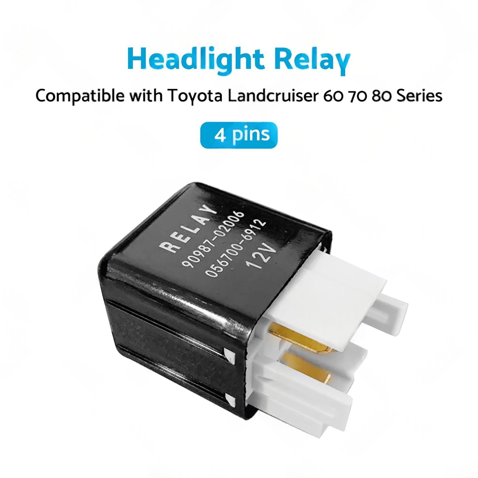 Headlight Relay 12V 4 Pins 90987-02006 Suitable For Toyota Landcruiser 60 70 80.