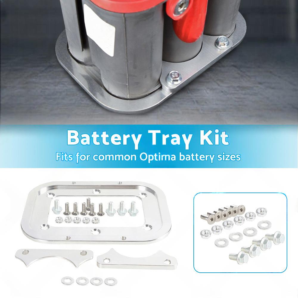 Billet Aluminum Battery Relocation Tray Hold Down Mount For 34 or 78 Optima Battery.