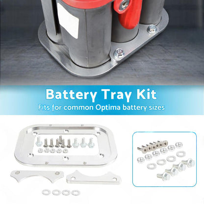 Billet Aluminum Battery Relocation Tray Hold Down Mount For 34 or 78 Optima Battery.