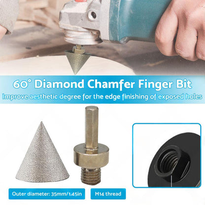 1 Pcs 35mm Diamond Chamfer Finger Bit Ceramic Tile Milling Cone Bit Cut.