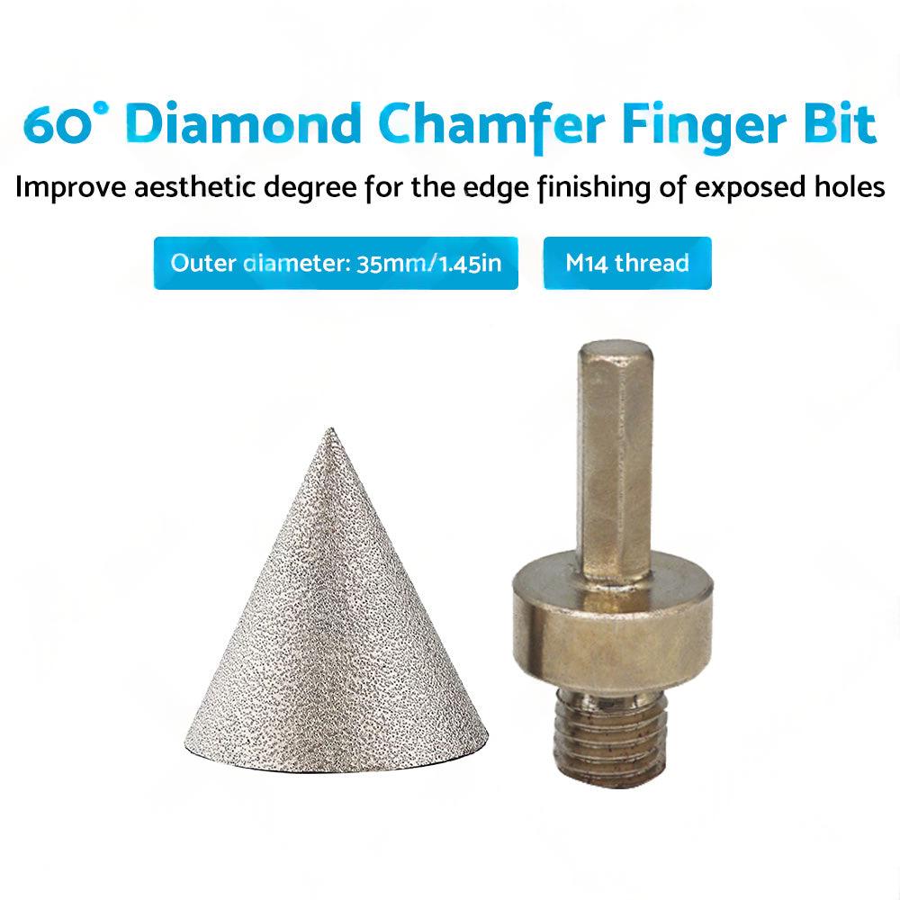 1 Pcs 35mm Diamond Chamfer Finger Bit Ceramic Tile Milling Cone Bit Cut.