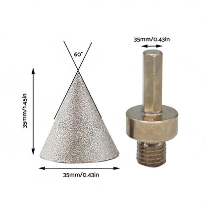 1 Pcs 35mm Diamond Chamfer Finger Bit Ceramic Tile Milling Cone Bit Cut.