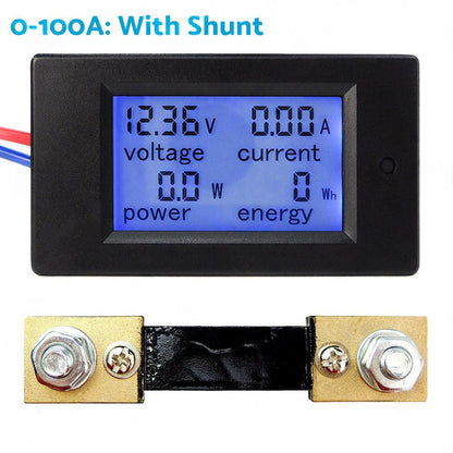 DC 6. 5~100V 20-50-100A LCD Digital Combo Panel Display Volt Amp Power Watt Meter.