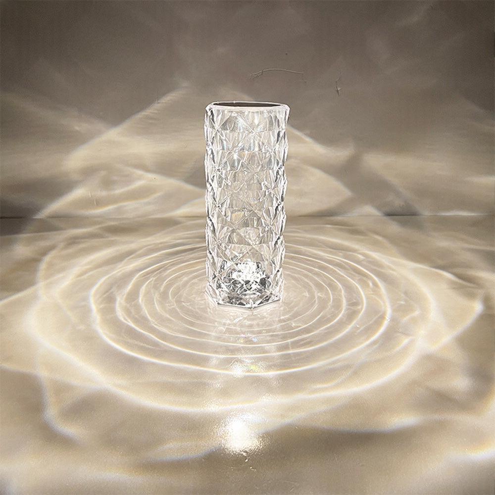 Crystal Table Lamp With Rose Diamond Touch LED Light Suitable For Universal Use, 3 or 16 Color, USB Powered.