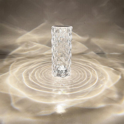 Crystal Table Lamp With Rose Diamond Touch LED Light Suitable For Universal Use, 3 or 16 Color, USB Powered.