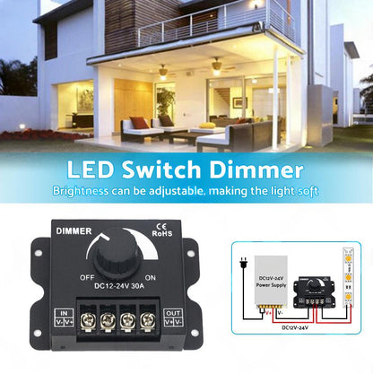 12V-24V Metal LED Switch Dimmer Controller Manual Operation for Strip Light.